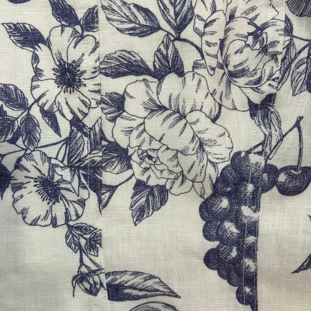 Reformation Stilton Linen Top Carla – Blue Floral Fruit Print – Size 8